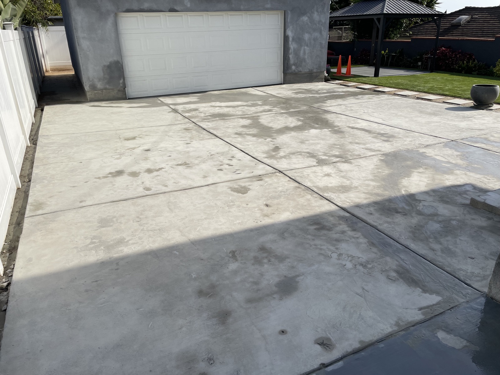 Driveway concrete after blasting