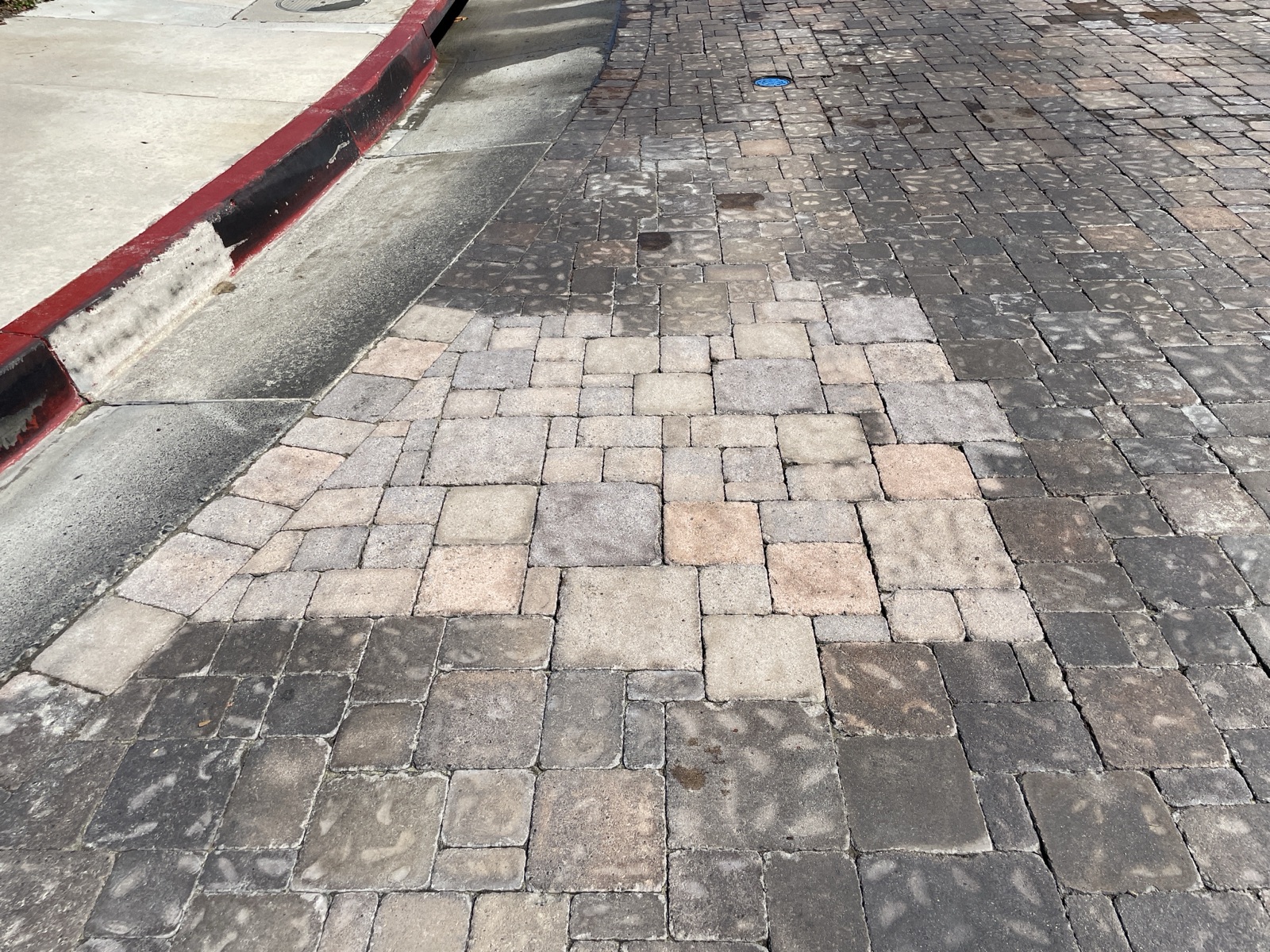 Paver curb paint removal before and after